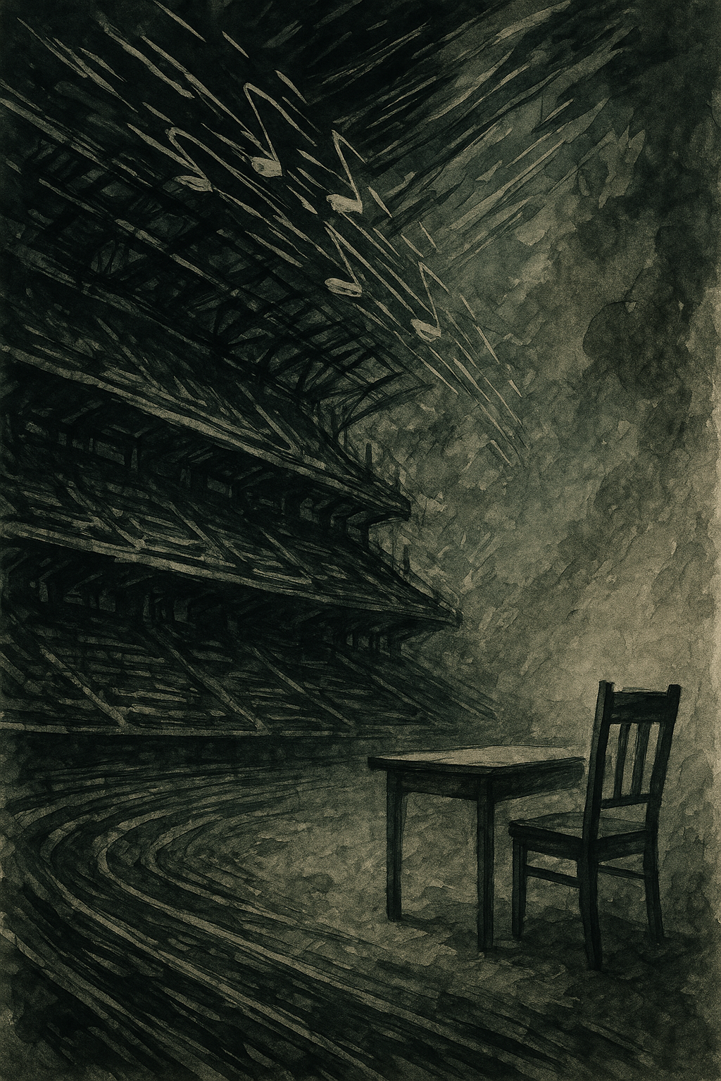 The print of "Silence in the Stands": the sheet laid flat.