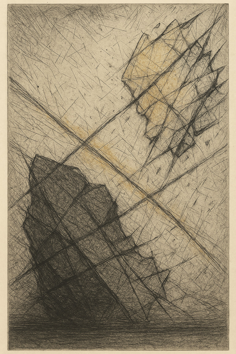 The print of "Tremor and Strain": the sheet laid flat.