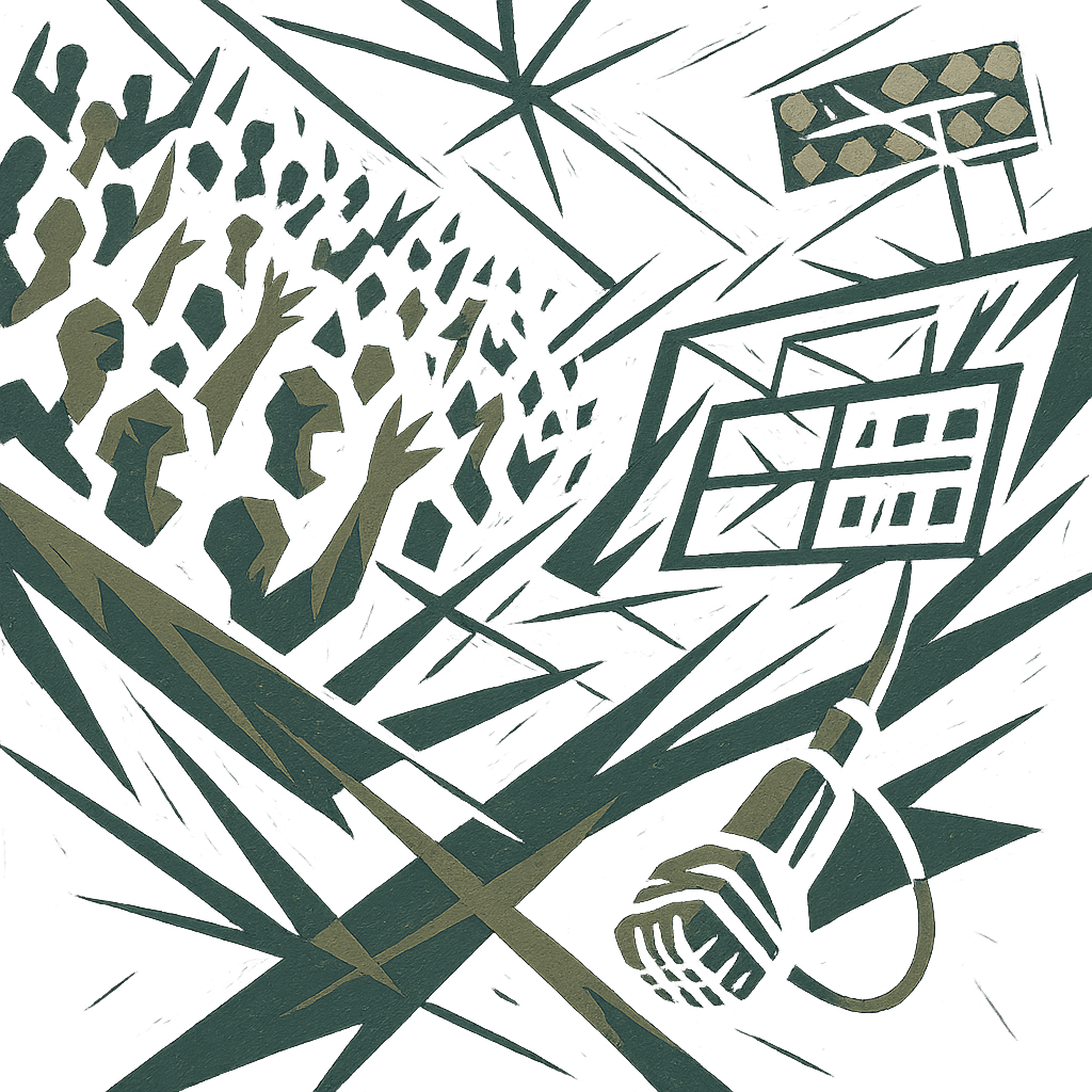 Drop #019: abstract AI-generated composition influenced by Jack Smith defends handling of Trump probes at heated Senate hearing